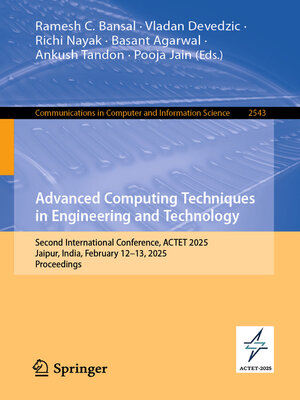 cover image of Advanced Computing Techniques in Engineering and Technology